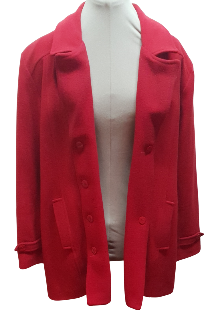 Red Winter Jacket Mid Length