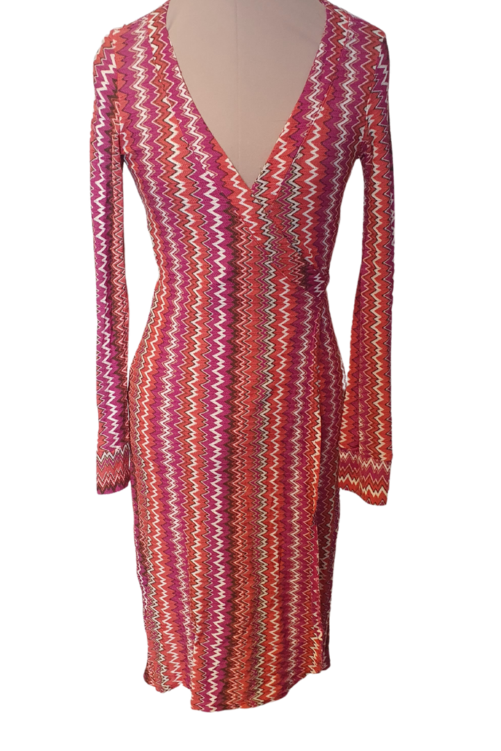 X & O Multicolour Knit Wrap Dress/Gilet