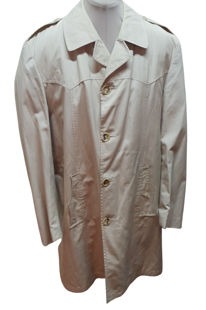 Unisex London Weather Wear Cream Midlength Jacket