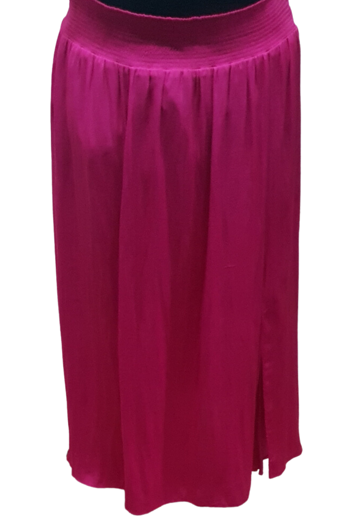 Witchery Chiffon Cherise Pink Side Slit Long Skirt