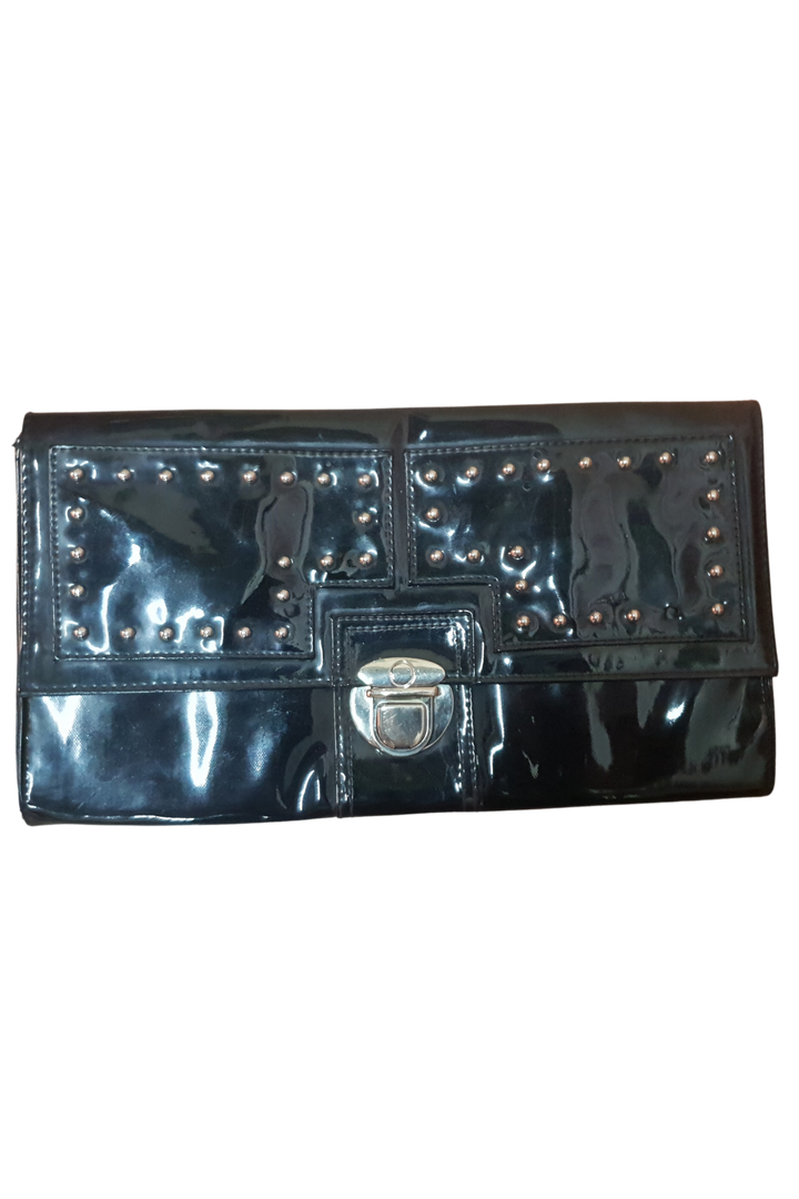 Chic Silver Studded Clutch Bag