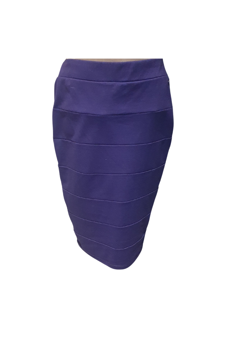 ROSATI DARK PURPLE TIERED MID LENGTH SKIRT