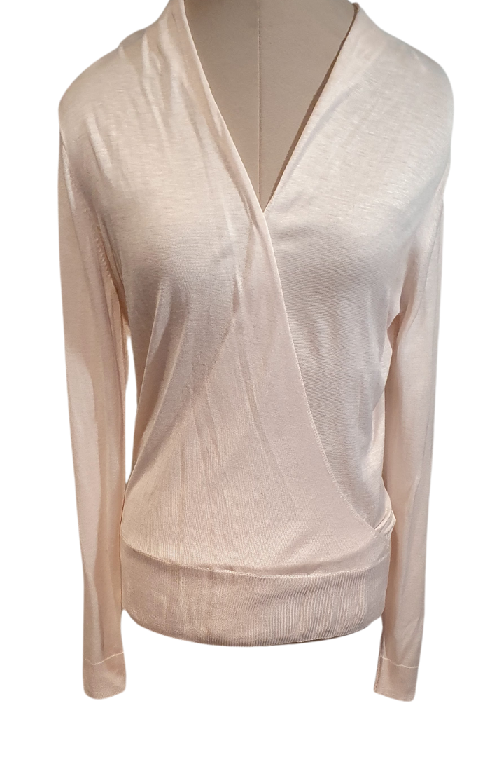 LIGHT PINK LONG SLEEVE FINE SOFT KNIT BLOUSE