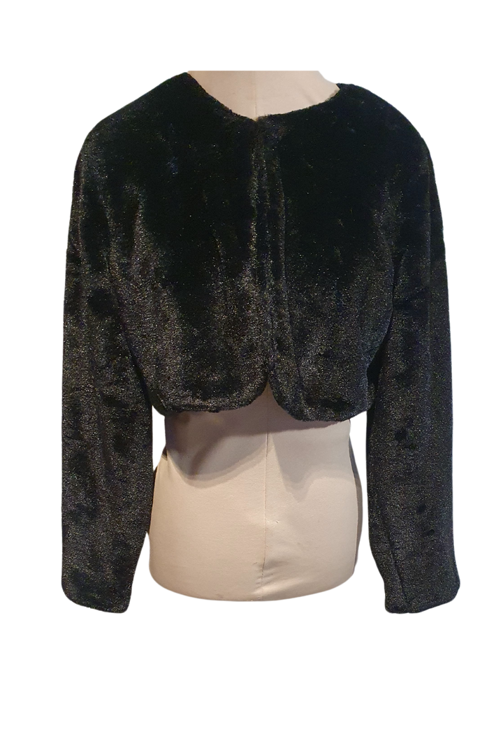 ELEGANT BLACK VELVET BOLERO JACKET