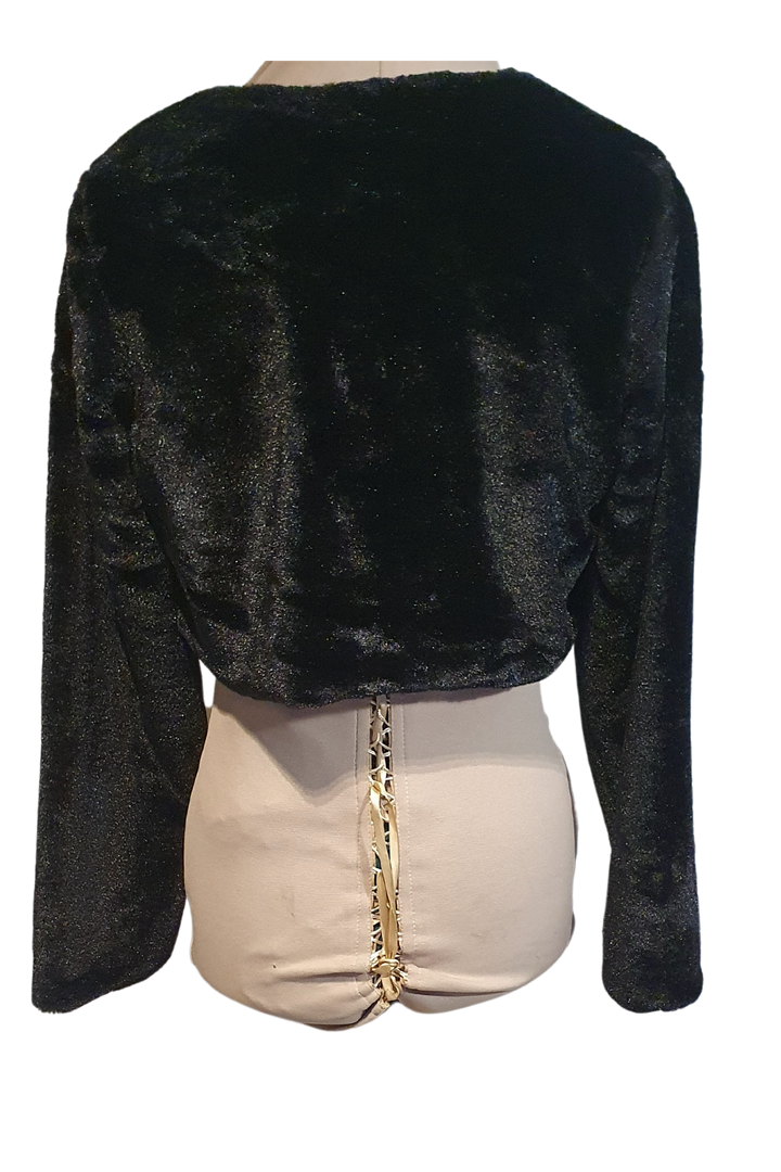 ELEGANT BLACK VELVET BOLERO JACKET