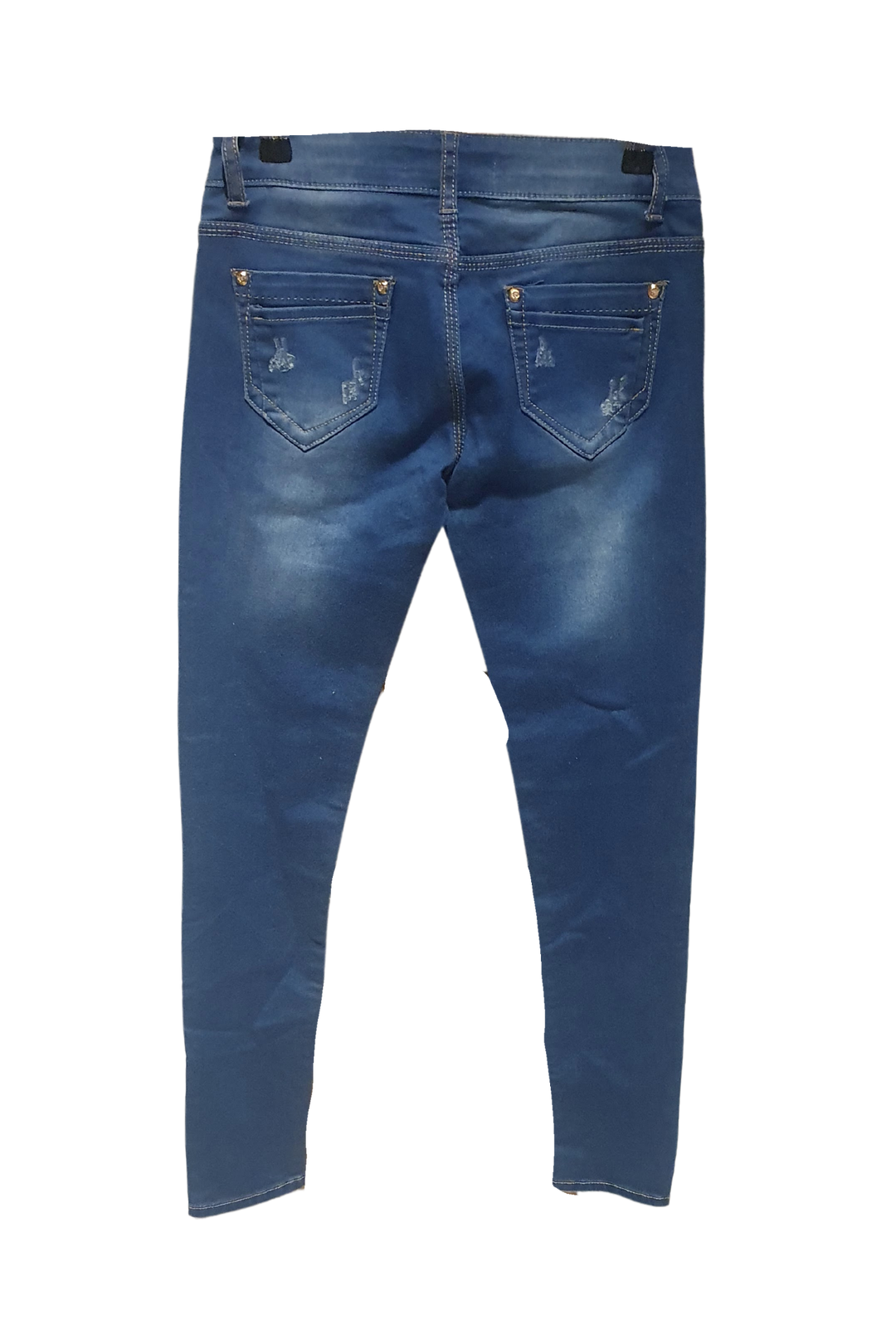 Royal Blue Denim Brown Stitching