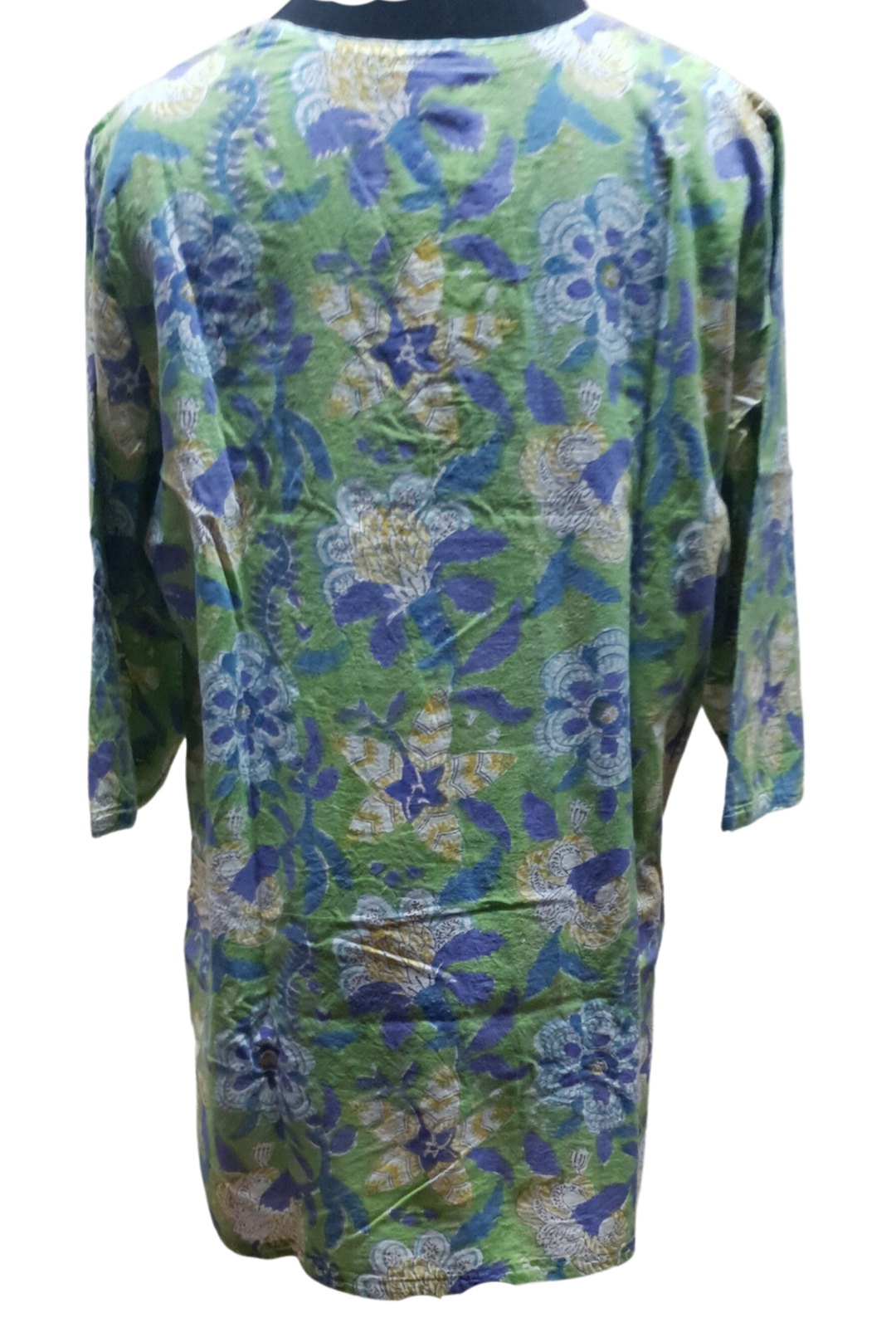 Anoki Soft Cotton Green, Purple and Yellow Pattern Organic Two Piece Pajama Set