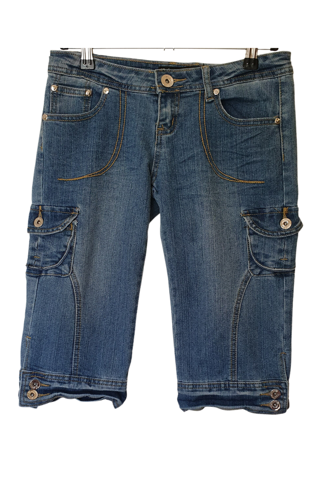 Cargo 2 Side Pockets 3/4 Denim Shorts