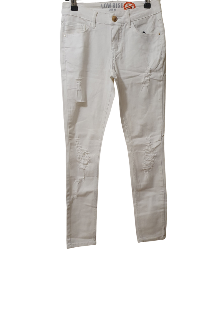 LOW RISE WHITE RIPPLED LEGS JEAN