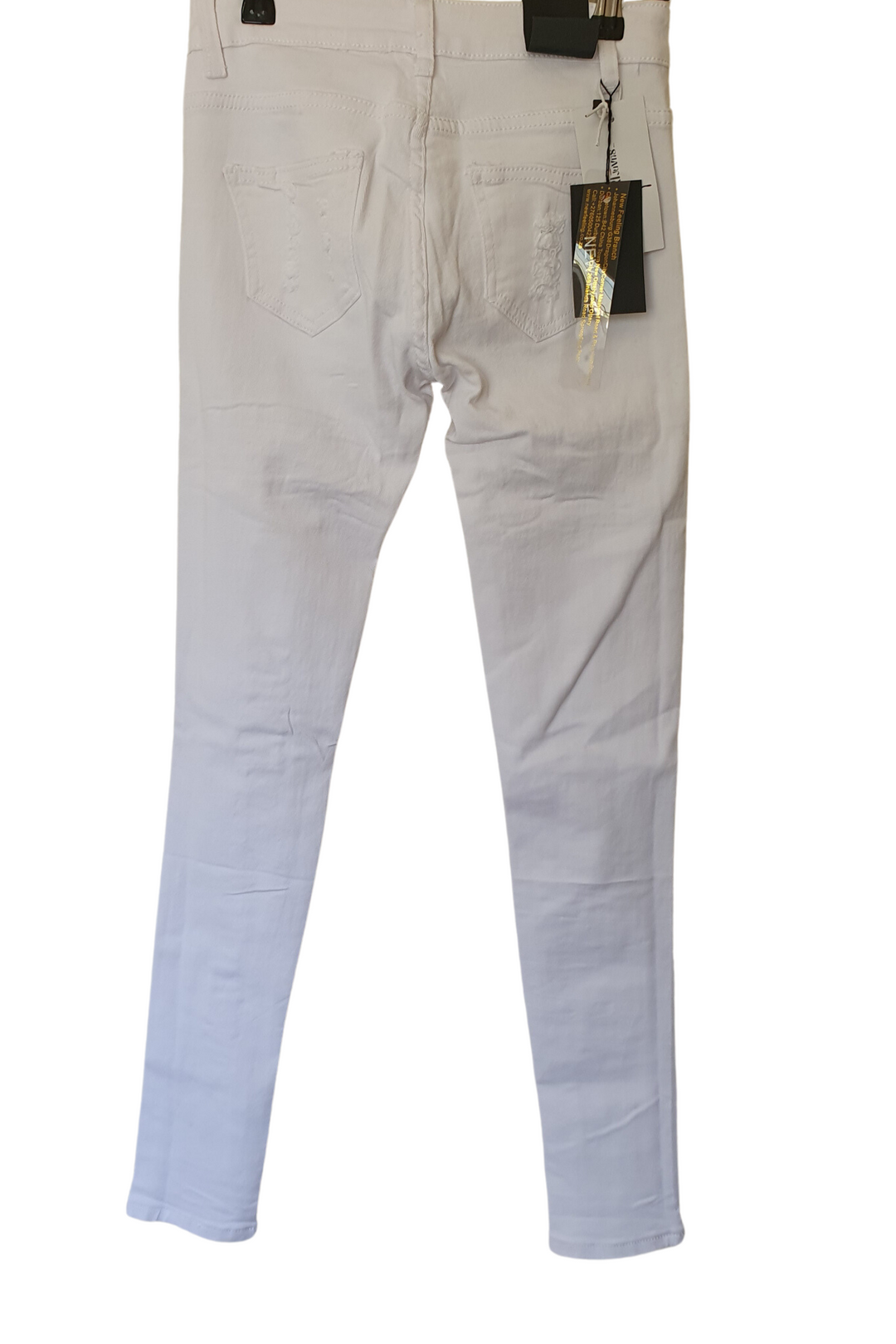 White Jean with ripped detail on legs