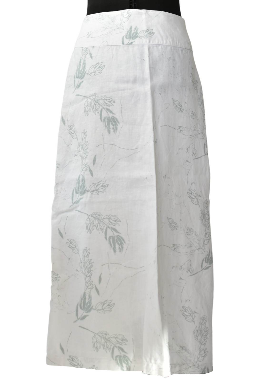 White Linen Detailed Skirt