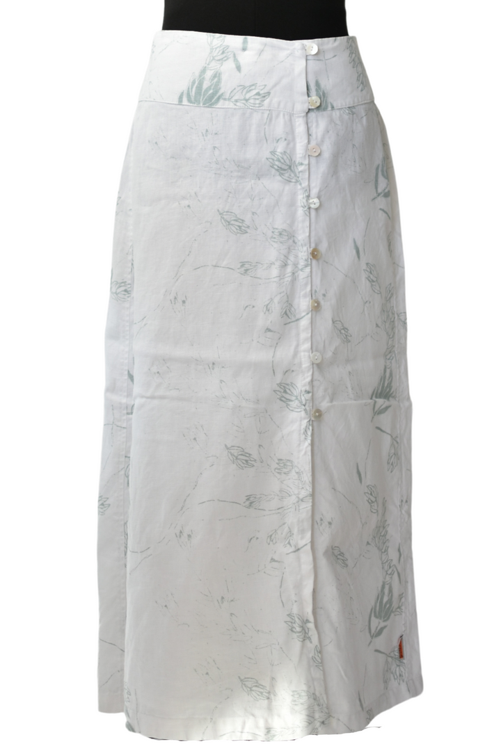 White Linen Detailed Skirt