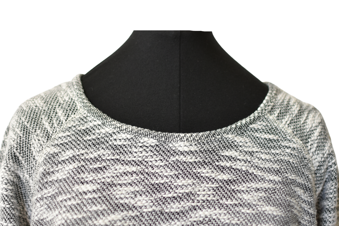 Grey And White Textured Top