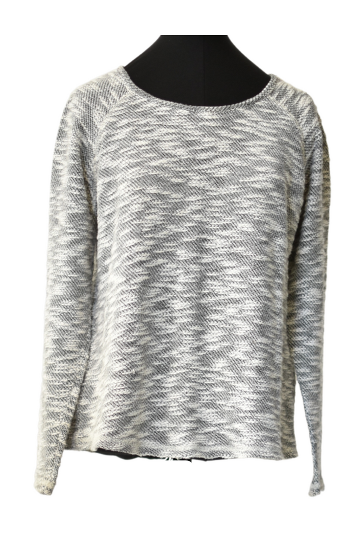 Grey And White Textured Top