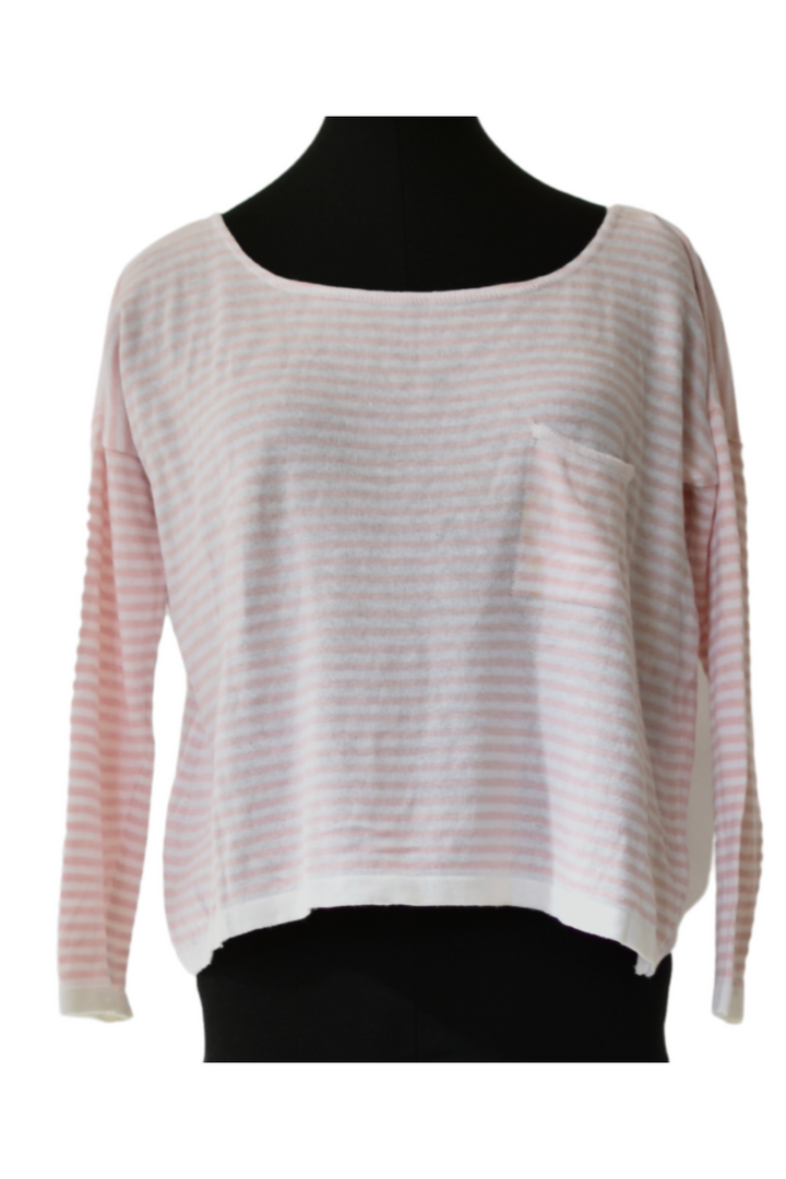 White & Pink Striped Jersey