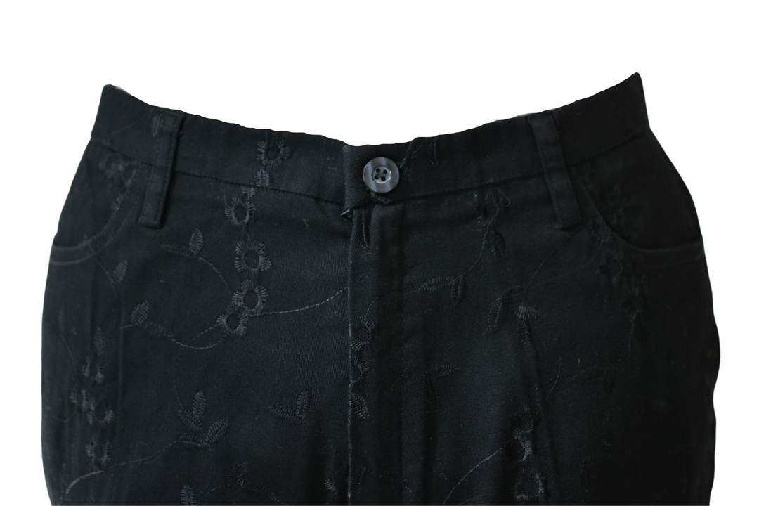 Black Embroided Pants