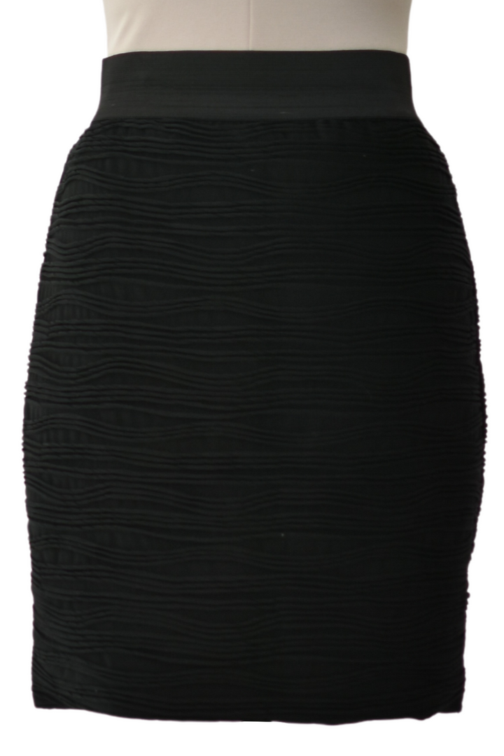 Black Patterned Pencil Skirt